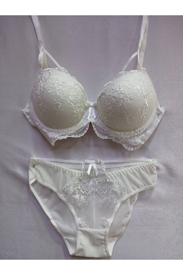 طقم حمالة صدر برباط مدعوم من الأمام - 1