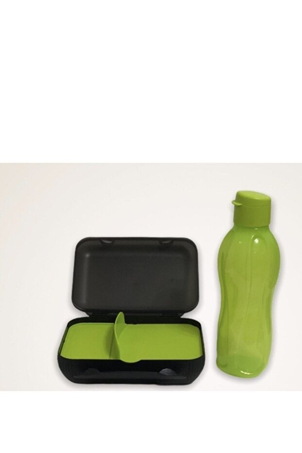 Lunch Box+eco Bottle Set Black,neon Yellow Nutrition+eco Water Bottle Argün07