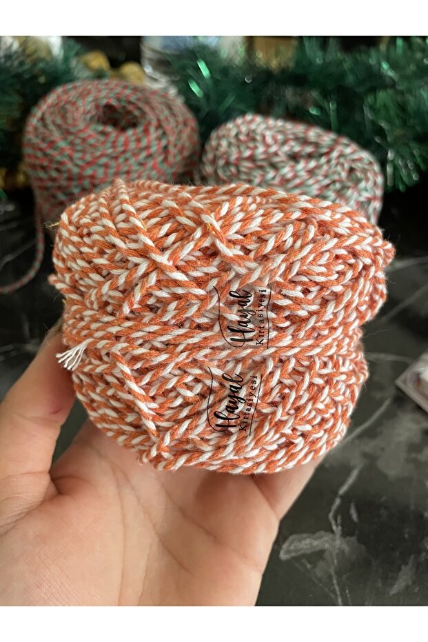 Packaging Rope 100 Meters Orange White Label Rope, Bracelet Rope, Christmas Rope