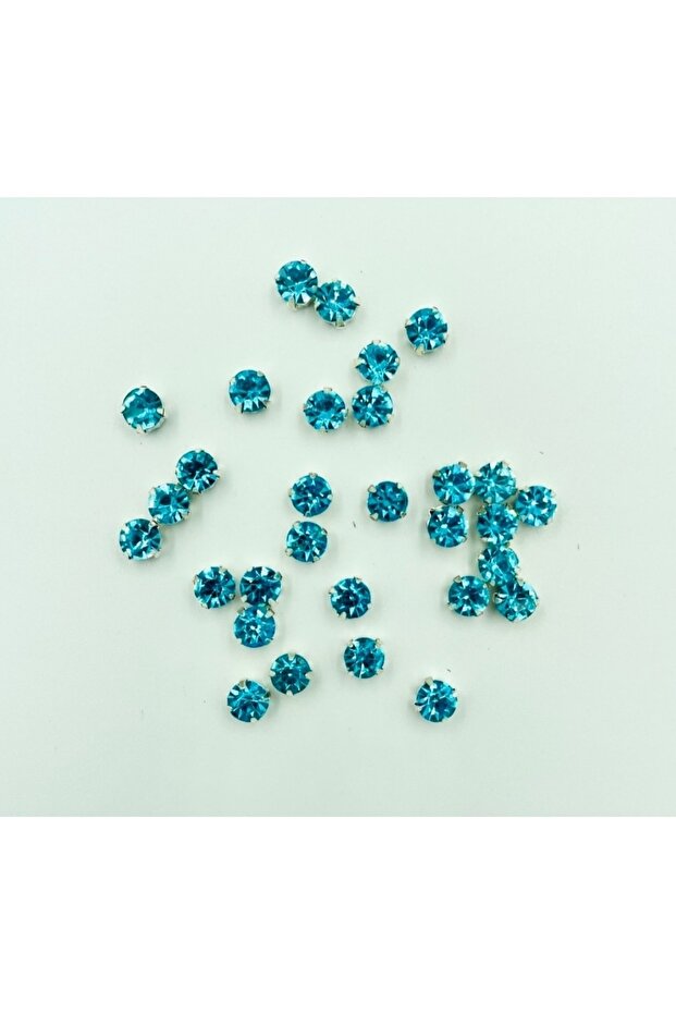 6 Mm Case Planted Glass Stone Light Blue 50 Pieces