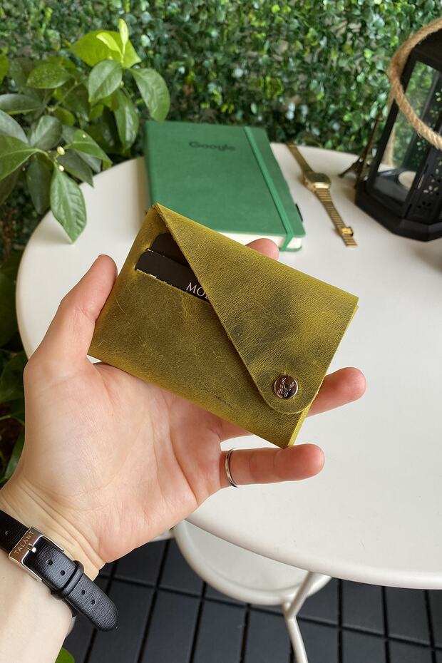 Vista - Genuine Leather Natural Minimalist Origami Foldable Yellow Men's Wallet