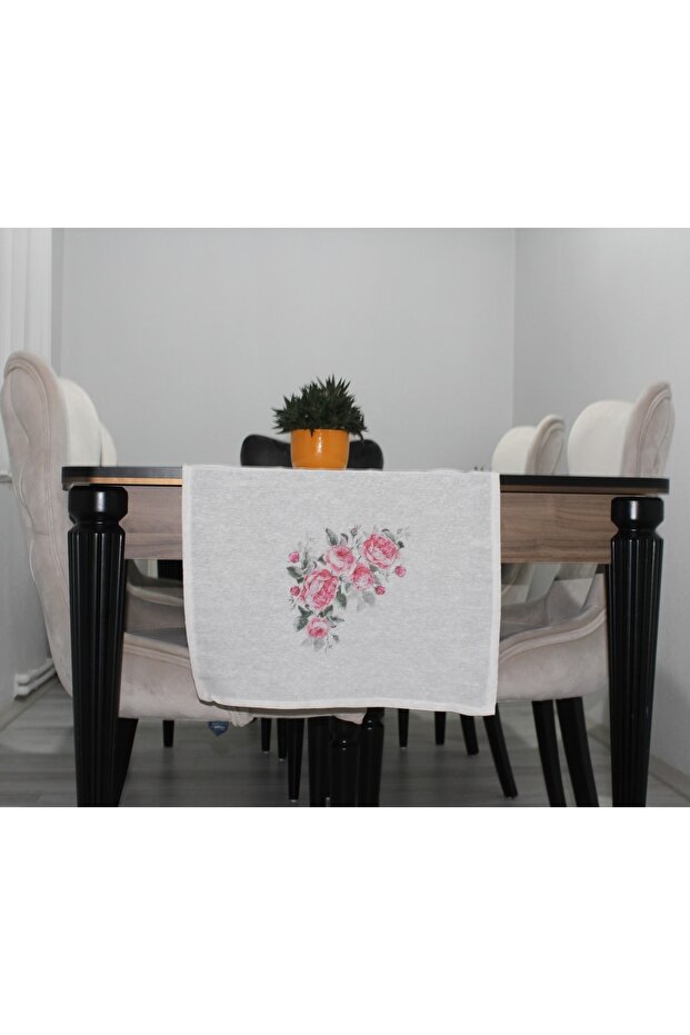 Cream Roses Printed Runner