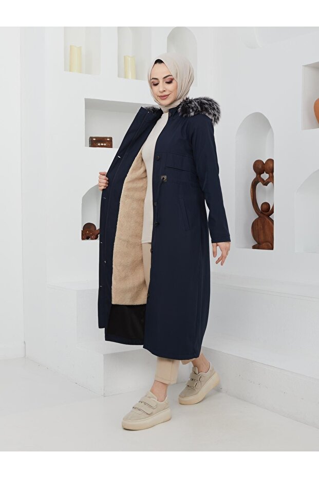 Women's Full Fur Water and Windproof Large Size Coat