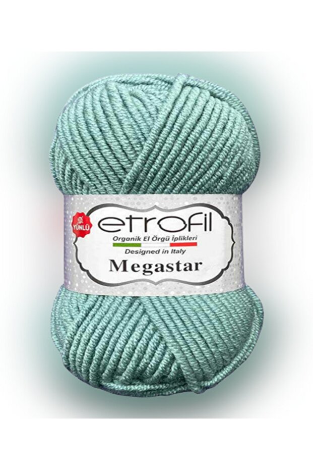 Megastar 74064 Mint Green 25% Wool Blended Thick Thread Cardigan Vest Scarf Beanie Thread