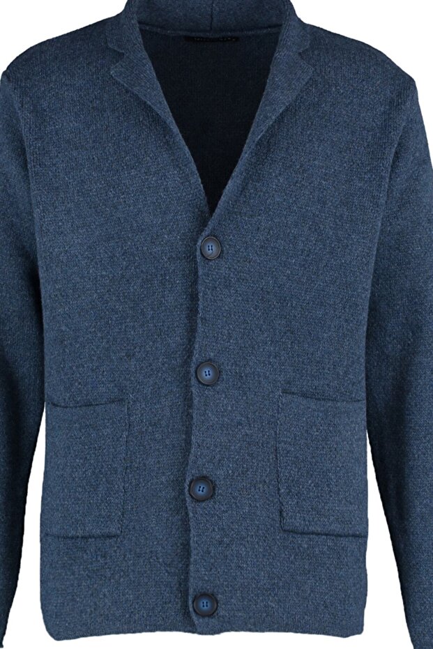 Indigo Regular Fit Yünlü Yaka Triko Hırka TMNAW22HI0140 - 8