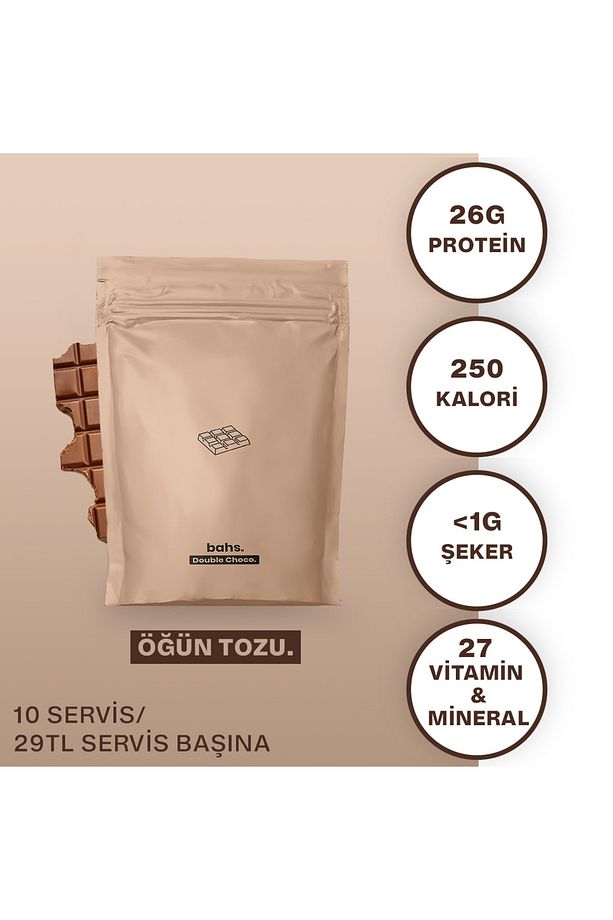 Proteinli Öğün Tozu - Double Choco 600gr - 10 Servis - 3