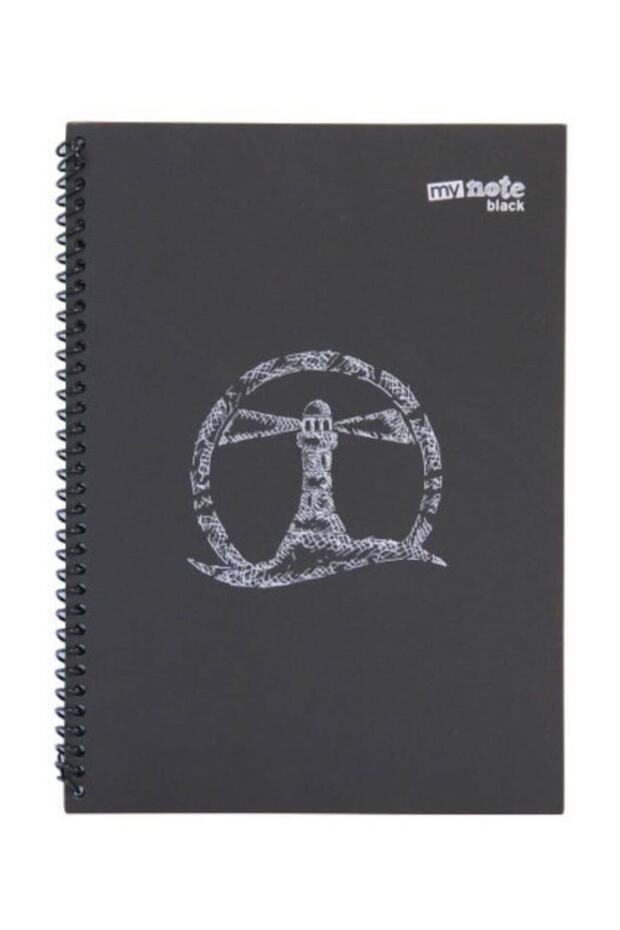 Black A4 60 Yaprak Spiralli Düz Defter Uc7460  / - 1