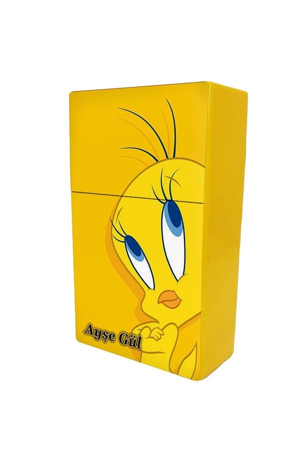 Tweety Baskılı Sarı Standart Boy Sigara Kutusu - 3