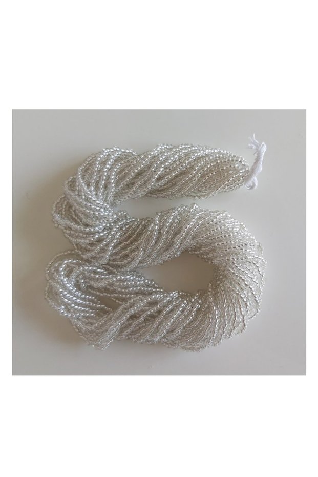 Sand Beads, Size: 11.00 - Consists of 12 Strings, Jewelry Material - Bright White Color