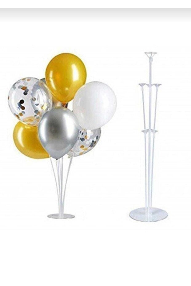 7-Piece Balloon Stand Standing - Party Decoration Apparatus - Transparent Stick