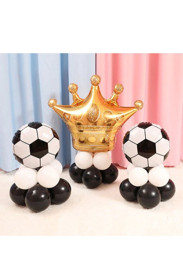 Football Themed Balloon Welcome Set King Crown Balloon And Football Ball