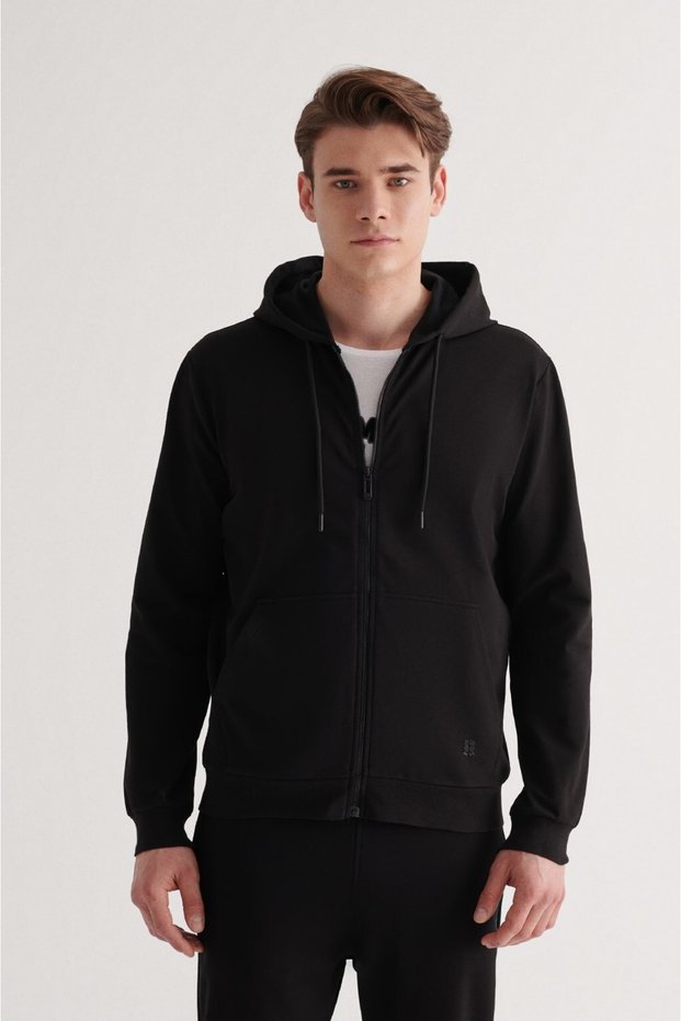 Black Unisex Zipper Jacket