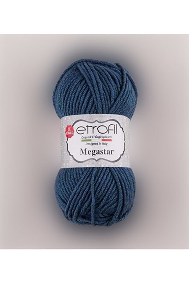 Megastar 75096 Petrol Blue 25% Wool Blended Thick Thread Cardigan Vest Scarf Beanie Thread
