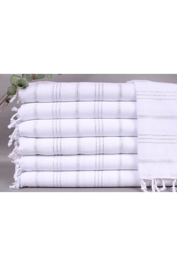 Pestemal Gray Glitter Design Drying Cloth 60x90 Cm Cotton Pestemal Bathroom Pestemal Camping Pestemal