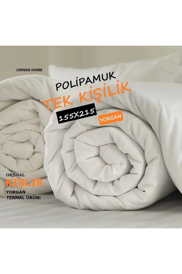 Tek Kişilik Termal Kışlık Soft Polipamuk Yorgan - 1