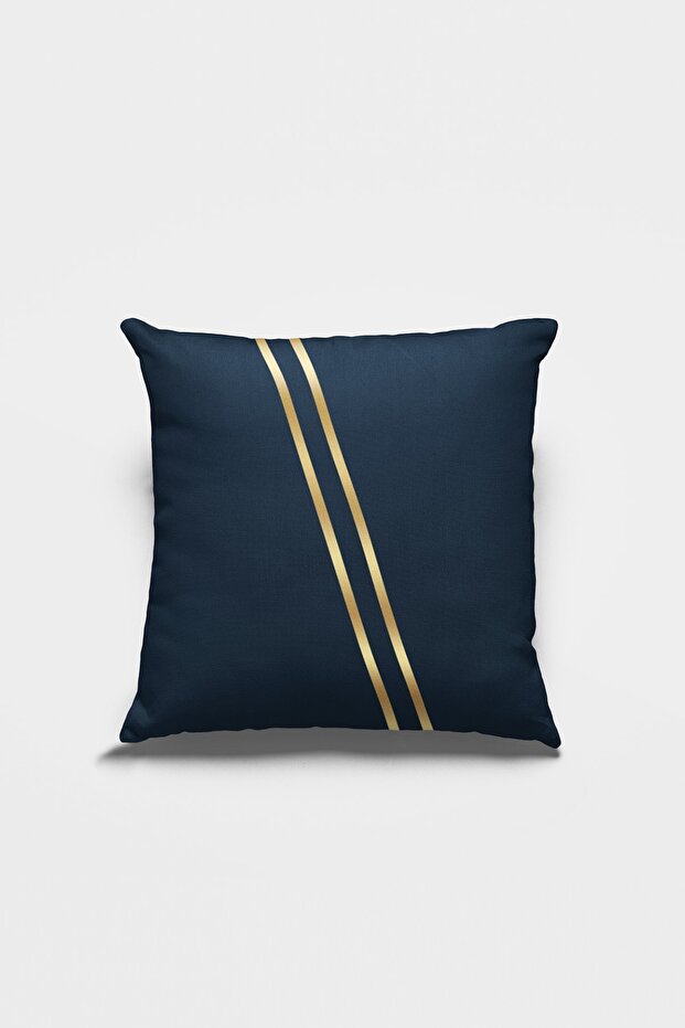 Navy Blue Decorative Throw Pillow Pillow Case Hidden Zipper Double Sided Premium Fabric 43x43cm Krl1004
