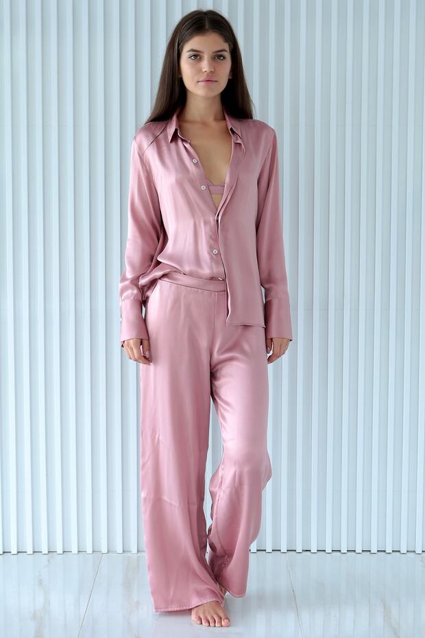 Saf Ipek Pijama Takımı Seti - 2