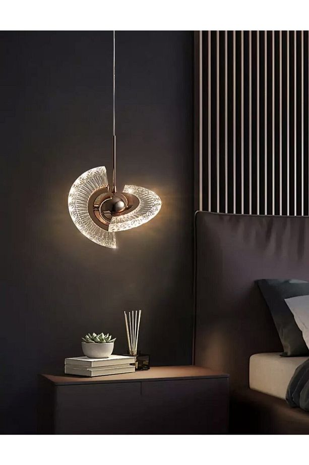 Luxury Modern Crystal Sarkıt Led Avize Tekli Sarkıt Gold Sarı - 1