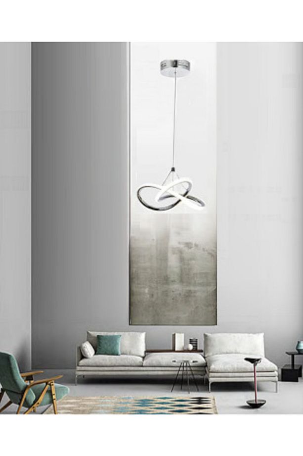Modern Tekli Sarkıt Power Led Avize Krom Kaplama Ledli Avize - 3