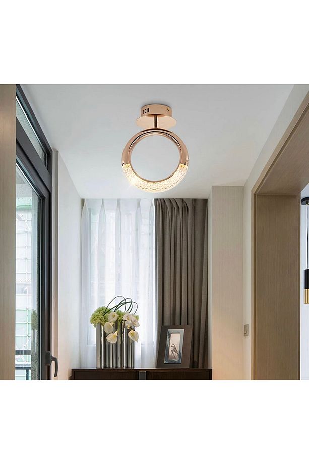 Luxury Modern Plafonyer Led Avize Ring Gold Sarı 2 Adet Set Fiyat - 3