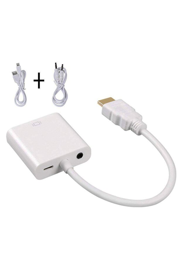 Hdmi To Vga Kablo Uydu Macbook Projeksiyon Ps3 Ps4 Xbox Raspberry Pi Receiver Ses Ve Güç Kablolu - 2