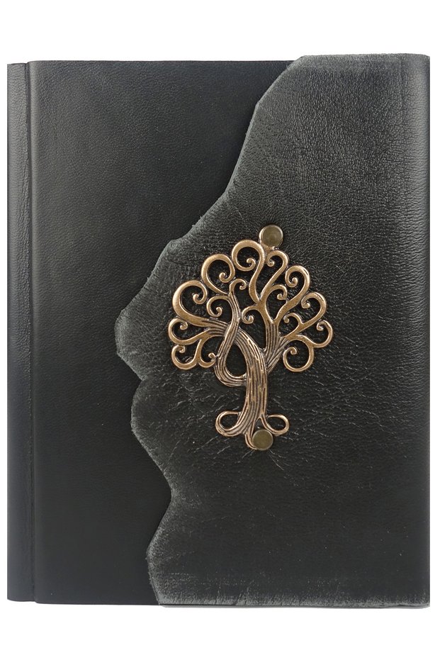 Magnetic Leather Notebook with Wishing Tree Figure