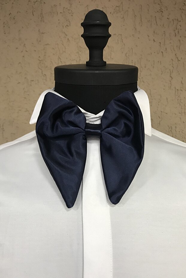 Men's Navy Blue Large Bow Tie