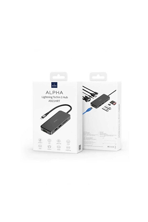 Alpha 921hrt Lightning Hub Çoğaltıcı 2 Usb+sd+hdmıvga+typec+rj45 - 4