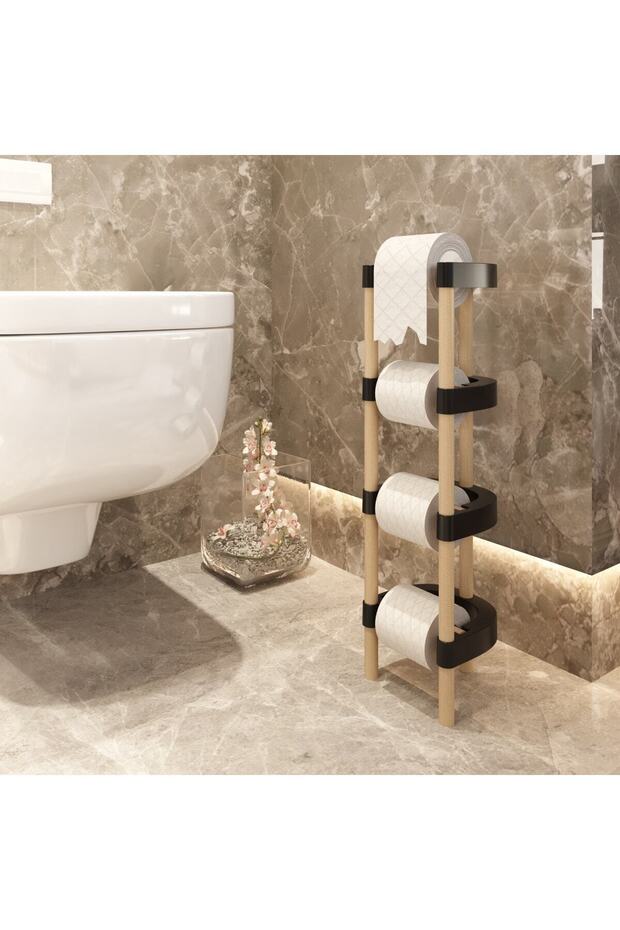 Ahşap Modüler Wc Tuvalet Kağıtlığı 4 Kat Vidasız Montaj - 1