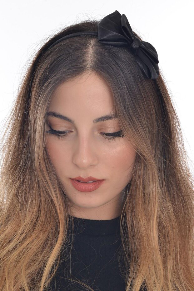 Hahai Women's Black Color Double Bow Crown
