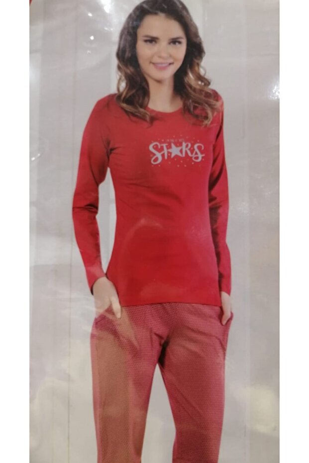 Set pijama damă rosu - 1