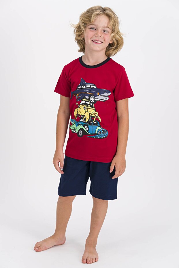 Boy's Bermuda Set Red - 1