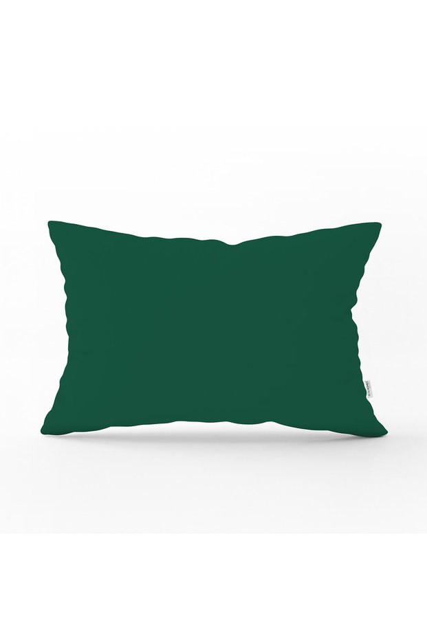 Dark Green Plain Colored Special Design Digital Printed Rectangular Pillow Throw Pillow Cover