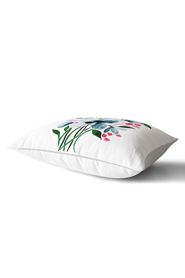 Modern Flower Patterned Digital Printed Decorative Rectangular Pillowcase - 2