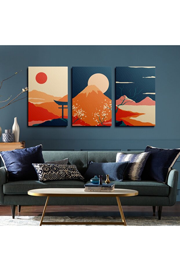 Kanvas Duvar Tablosu 3'lü Tablo Seti - 1