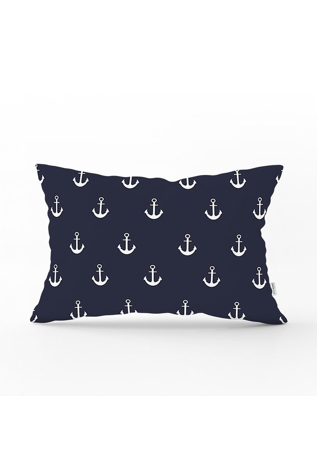 Digital Printed Modern Rectangular Pillow Throw Pillow Cover with Anchor Pattern on Colorful Floor