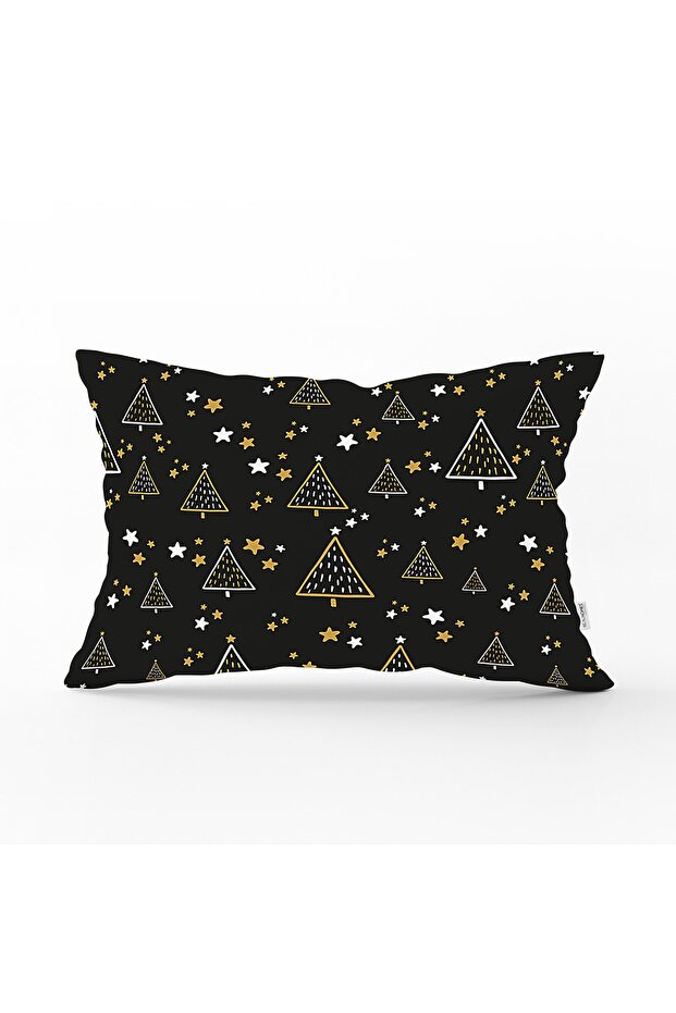 Colorful Background Pine Tree Patterned Digital Printed Modern Rectangular Pillow Throw Pillow Cover - 1