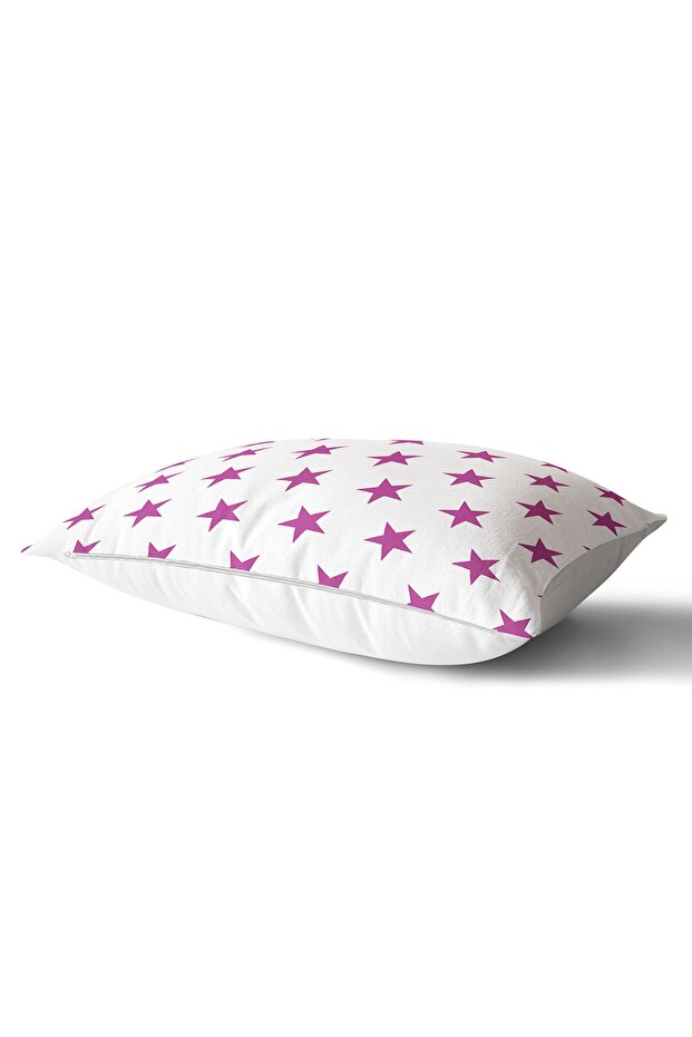 Star Patterned Digital Printed Purple Rectangular Pillow Case - 2