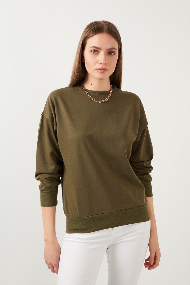 Bisiklet Yaka Basic Örme Sweat Kadın Sweat 5413012 - 2