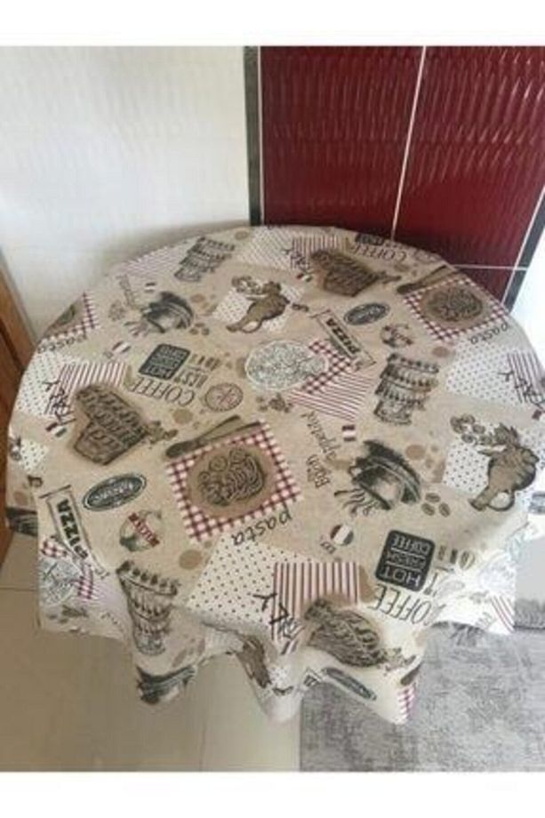 Astarlı Silinebilir Pvc Yuvarlak Masa Örtüsü 140cm - 1