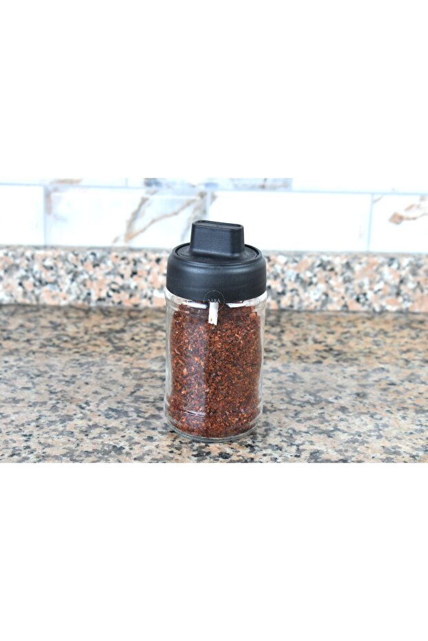 Glass Spice Bowl with Rotating Lid and Spoon 320 Cc - 3