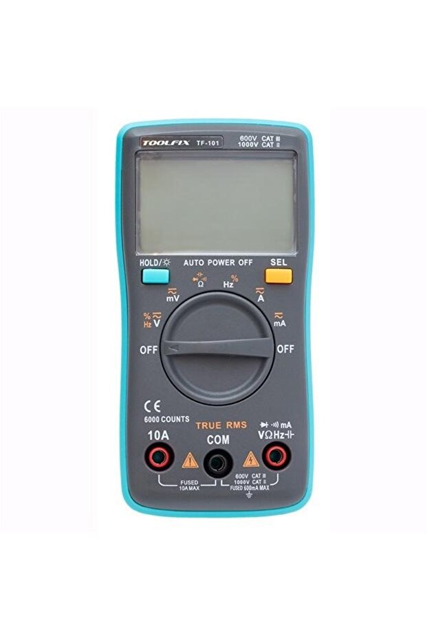 Toolfıx Tf-101 Işıklı Dijital Multimetre Ölçü Aleti True Rms - 2