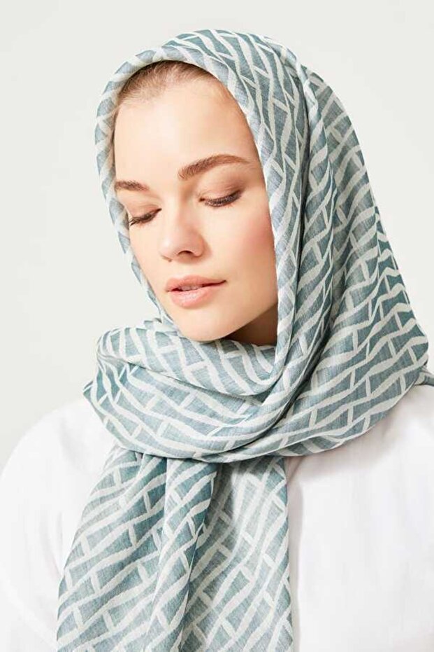 I Monogram Yeşil Ipek Eşarp - 2