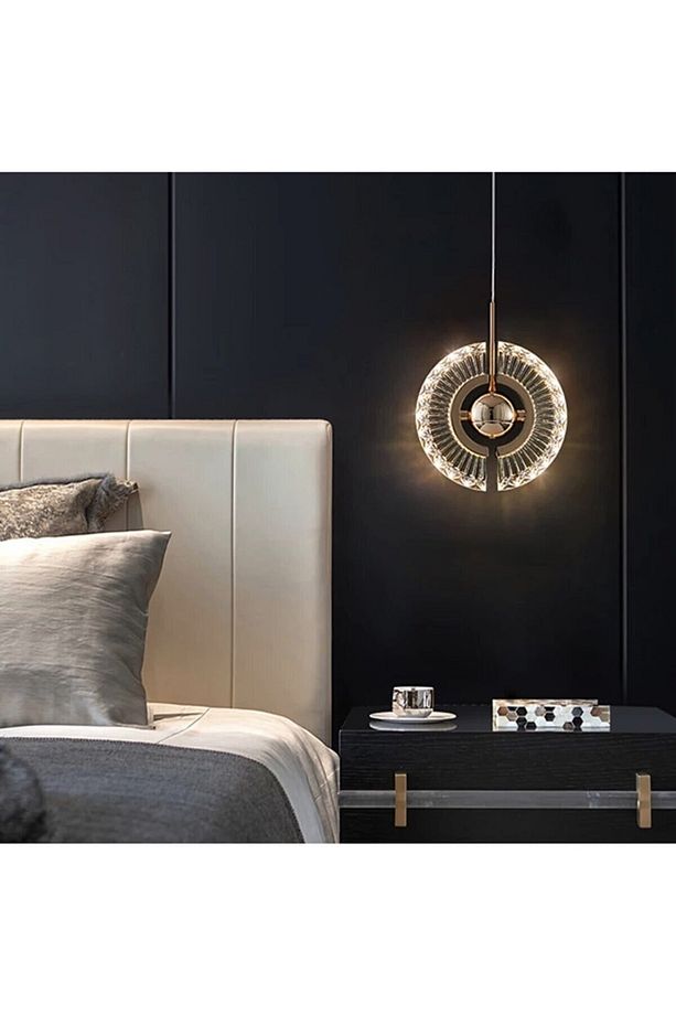 Luxury Modern Crystal Sarkıt Led Avize Tekli Sarkıt Gold Sarı - 2