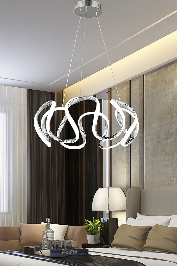 Luxury Modern Sarkıt Power Led Avize Krom Ledli Avize - 1