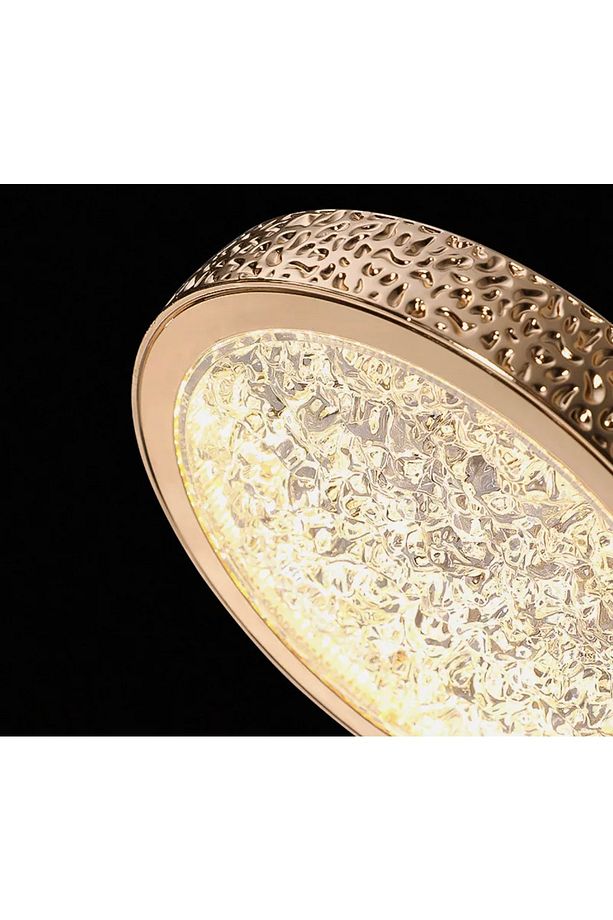 Üçlü Sarkıt Led Avize Sıralı Yemek Masası Gold Sarı Ledli Avize - 3