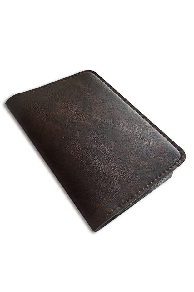 Passport Cover Vegan Leather Passport Holder Brown
