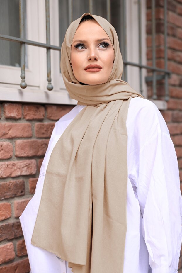 شال من القطن العضوي المحفور باللون المنك