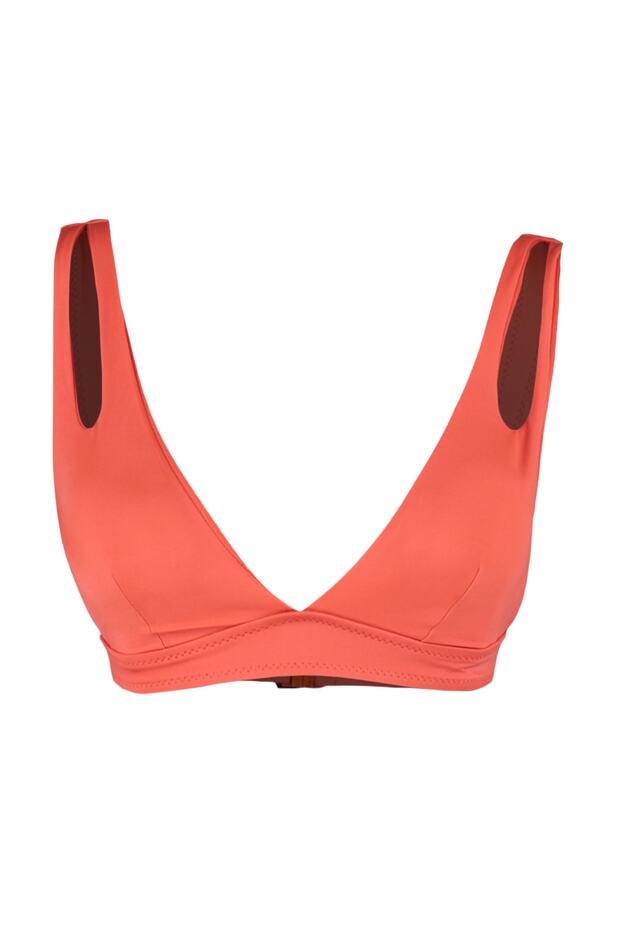 Kırmızı Cut Out Detaylı Üçgen Kaplı Bikini Üstü TBESS20BU0202 - 6