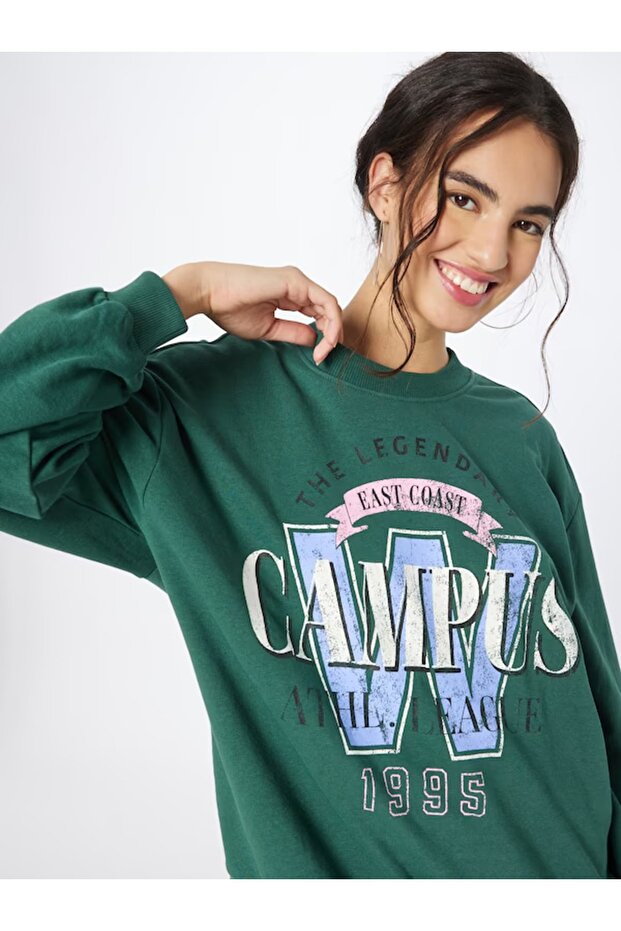 سويت شيرت Onlluna L/s University Box Swt برقبة دائرية ومطبوع